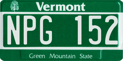 VT license plate NPG152