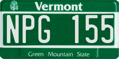 VT license plate NPG155