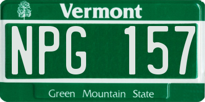 VT license plate NPG157