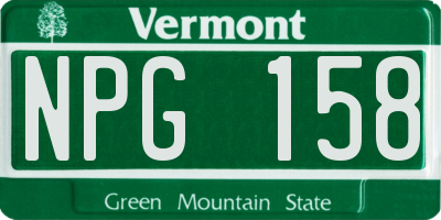 VT license plate NPG158