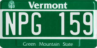 VT license plate NPG159