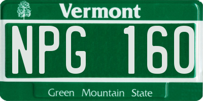 VT license plate NPG160
