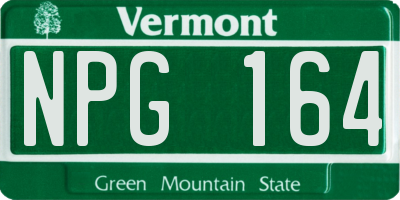 VT license plate NPG164