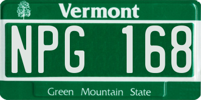 VT license plate NPG168