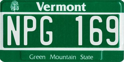 VT license plate NPG169