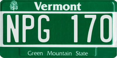 VT license plate NPG170