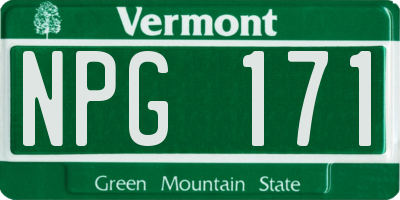 VT license plate NPG171