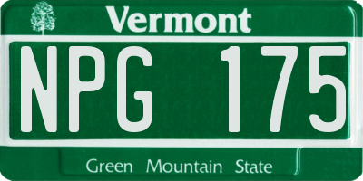 VT license plate NPG175