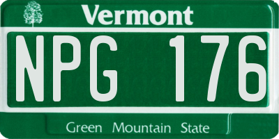 VT license plate NPG176