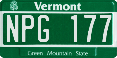 VT license plate NPG177