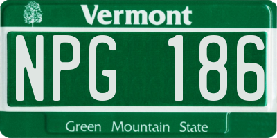 VT license plate NPG186
