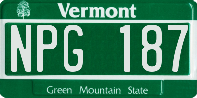 VT license plate NPG187
