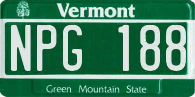 VT license plate NPG188
