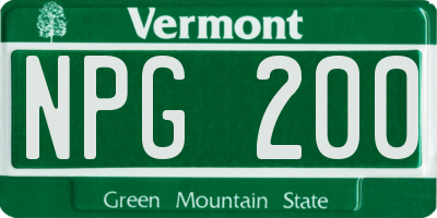 VT license plate NPG200