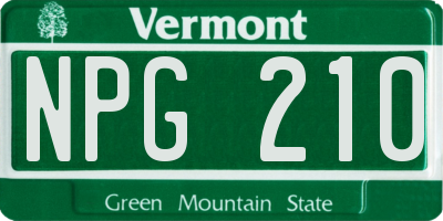 VT license plate NPG210