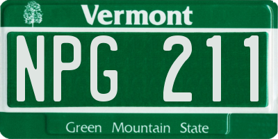 VT license plate NPG211