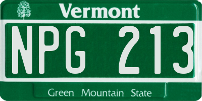 VT license plate NPG213