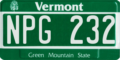 VT license plate NPG232