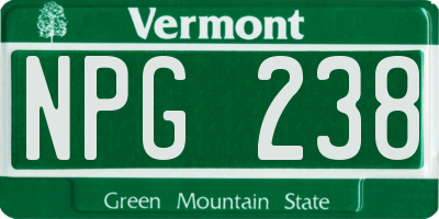 VT license plate NPG238