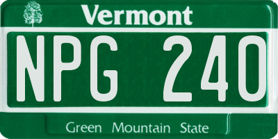 VT license plate NPG240