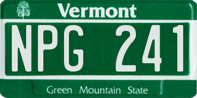 VT license plate NPG241