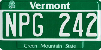 VT license plate NPG242