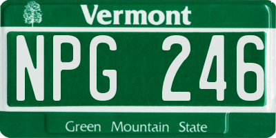 VT license plate NPG246