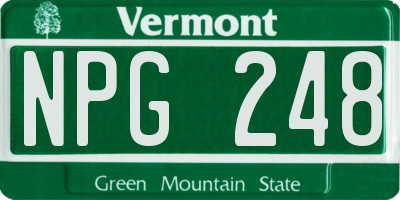 VT license plate NPG248