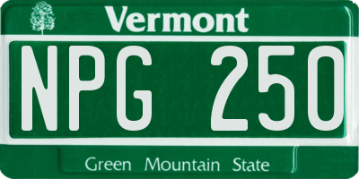VT license plate NPG250