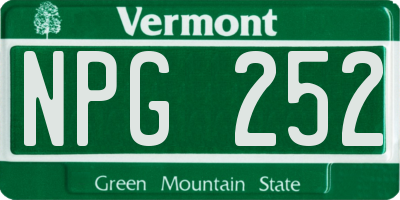 VT license plate NPG252