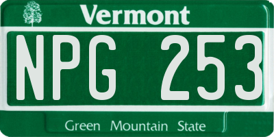 VT license plate NPG253