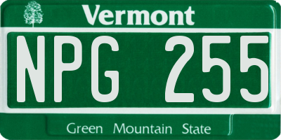 VT license plate NPG255