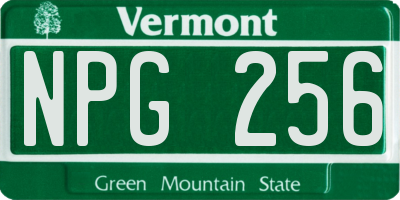 VT license plate NPG256