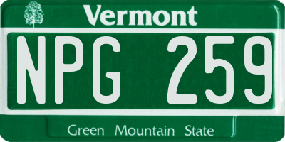 VT license plate NPG259