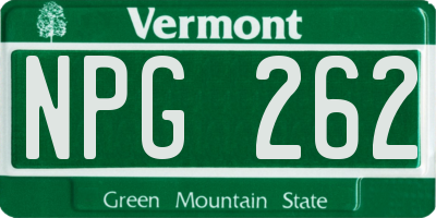 VT license plate NPG262
