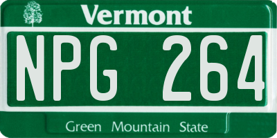 VT license plate NPG264