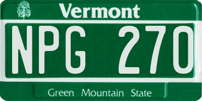 VT license plate NPG270