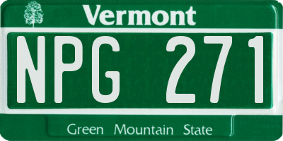 VT license plate NPG271