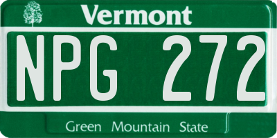 VT license plate NPG272
