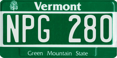 VT license plate NPG280