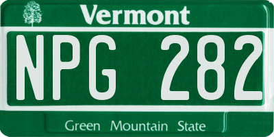 VT license plate NPG282