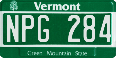 VT license plate NPG284