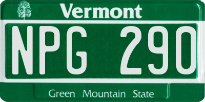 VT license plate NPG290