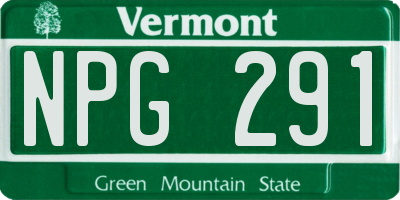 VT license plate NPG291