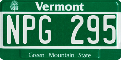 VT license plate NPG295