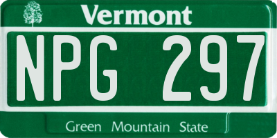 VT license plate NPG297