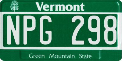 VT license plate NPG298