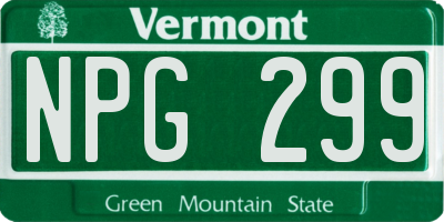 VT license plate NPG299