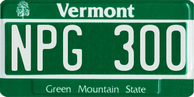 VT license plate NPG300