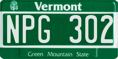 VT license plate NPG302